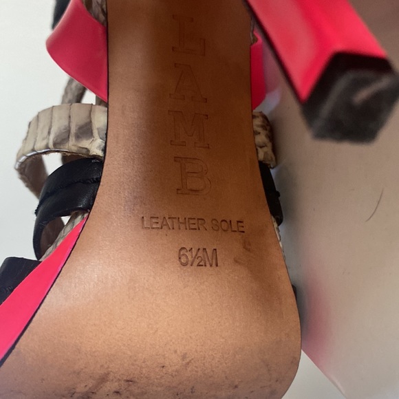 L.A.M.B | Jen | Caged hot pink stiletto pumps | black & hot pink Y2K | 6.5 - Picture 13 of 14
